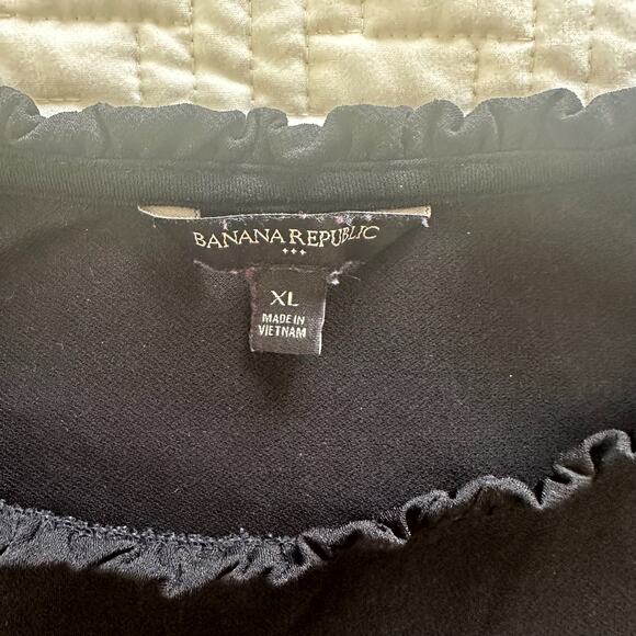 Banana Republic Short Sleeve Top Black Size XL - Picture 3 of 6